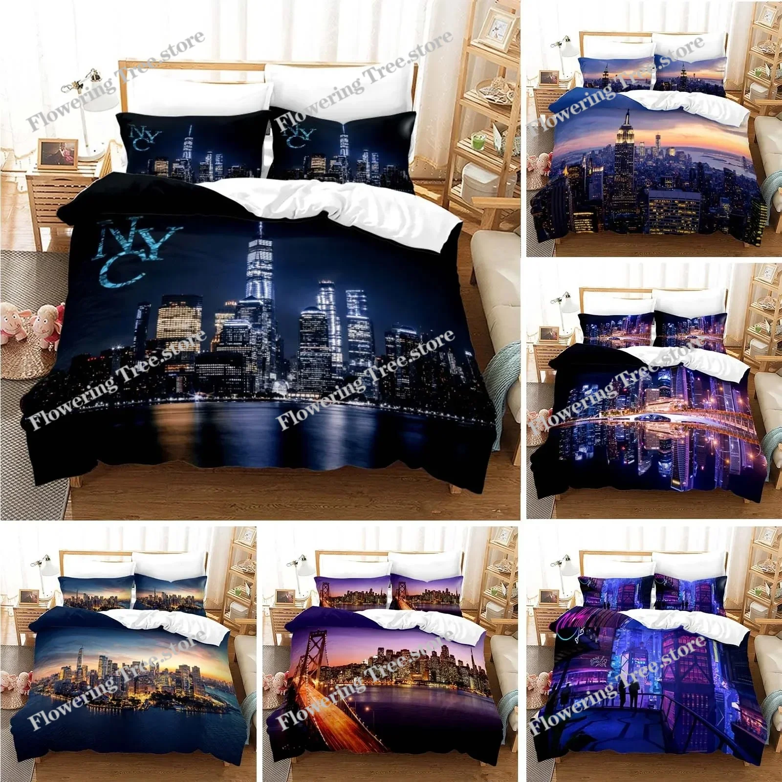 Home Textiles New York - New York City Night View Bedding