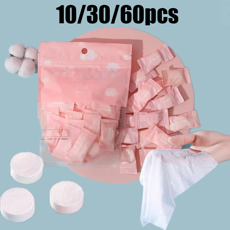 Home Textiles Face Towel - 10/60pcs Portable Compressed Face Towels Disposable
