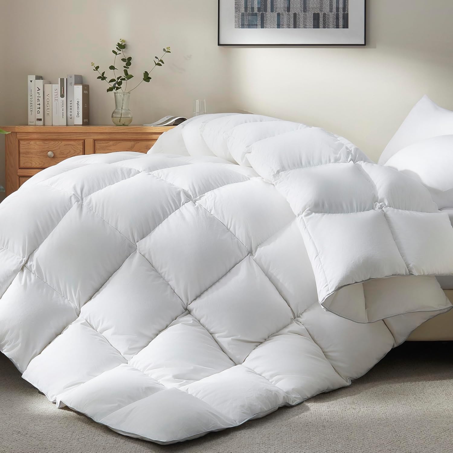 Duvet Insert White - All-Season White Fluffy Duvet Insert -