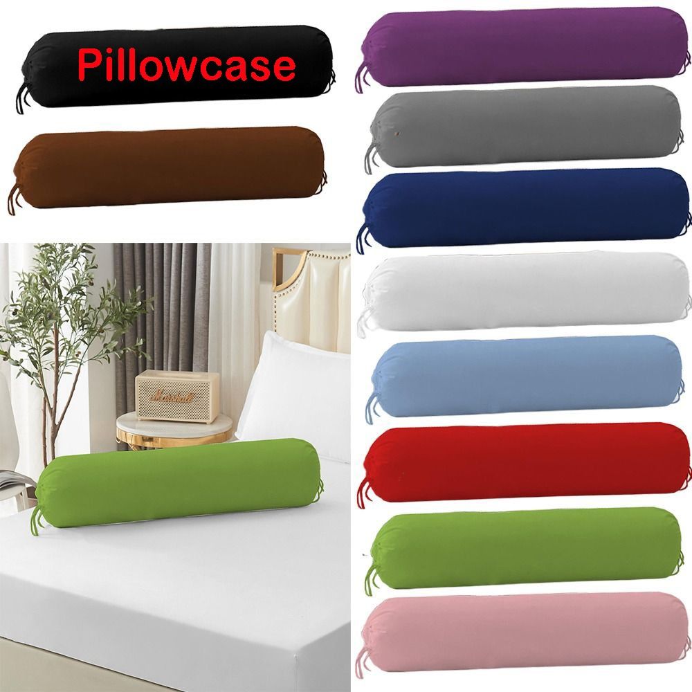 Bolster Pillow Long - Solid Color Long Cylindrical Pillowcase Removable