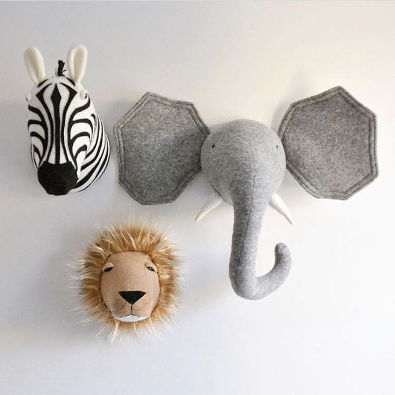 Home Textiles Europe - Zebra/Elephant/Giraffe 3D Animal Head Wall Mount