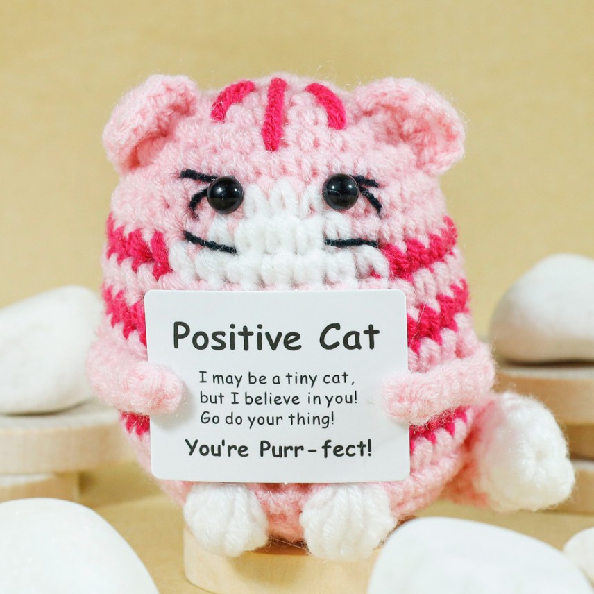 Home Textiles Europe - Funny Crochet Positive Cat Doll With