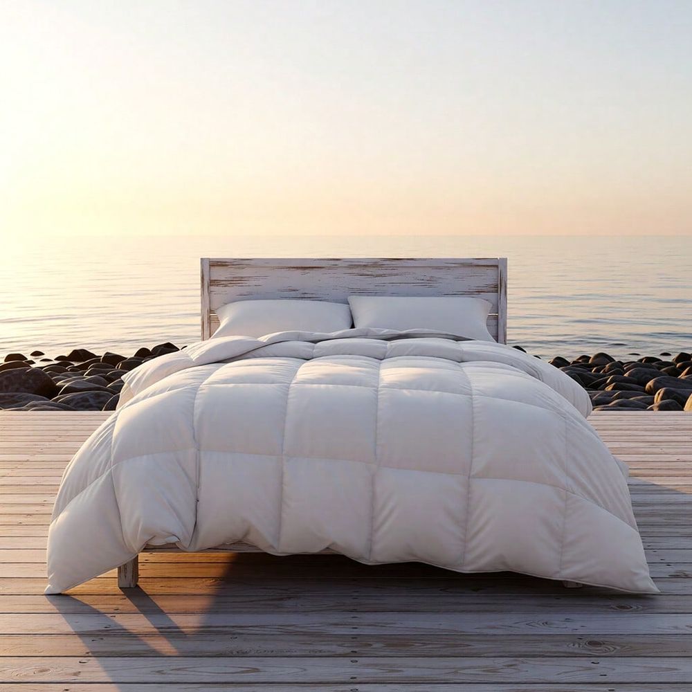 Duvet Insert White - All Season Bright White Gingham Plaid
