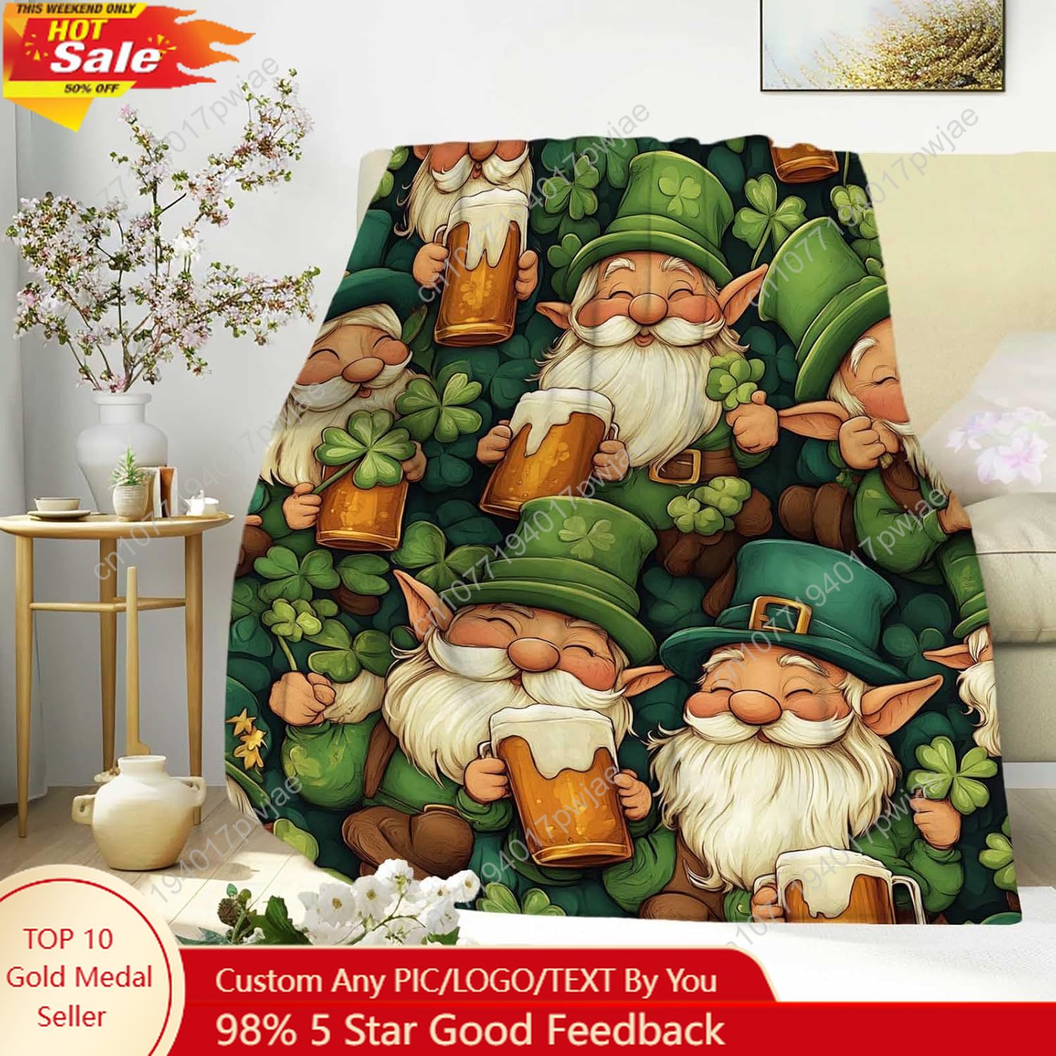 St. Patrick’s Day Gnome Throw  - Home And Textiles Today review and price