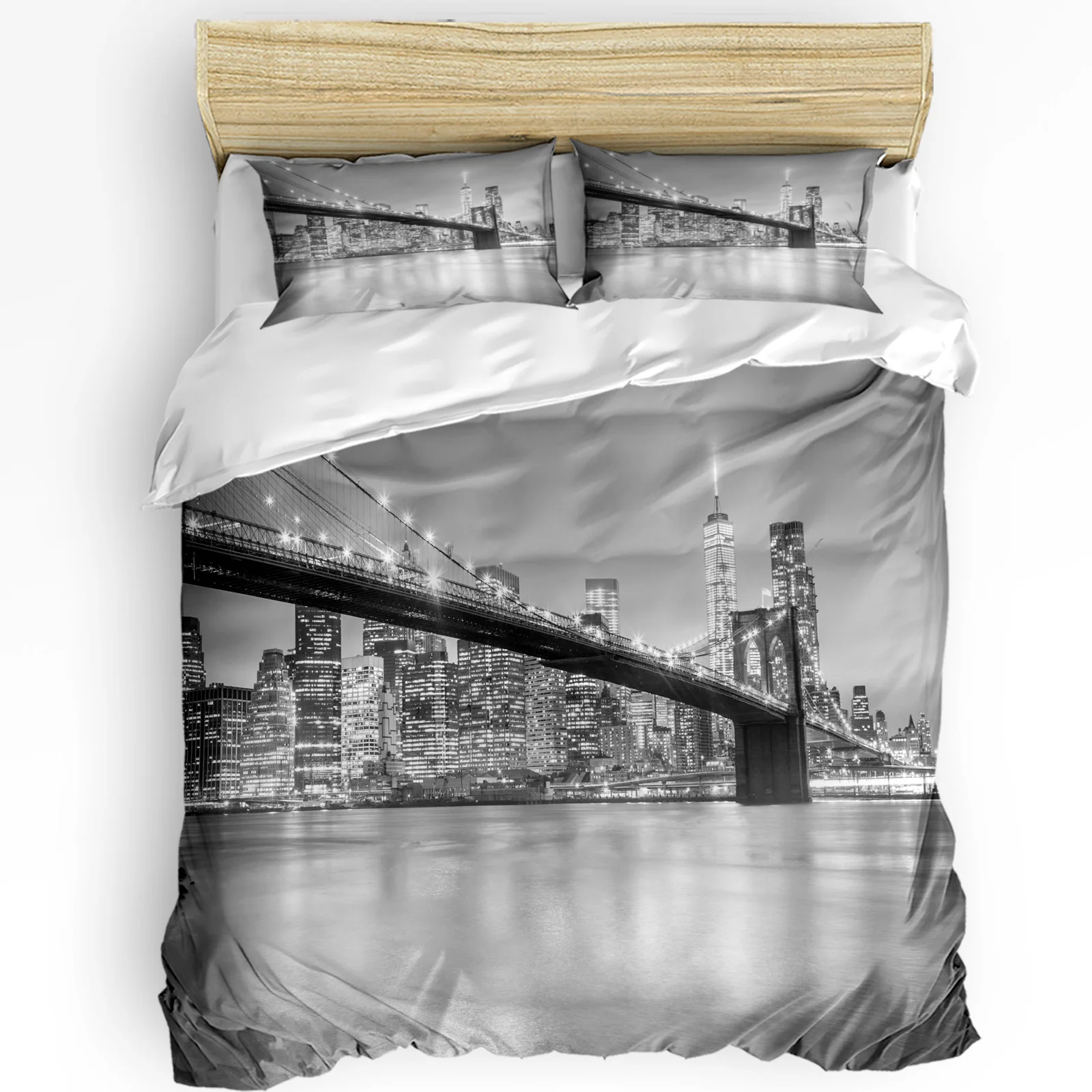 3pcs Bedding Set Grey New York - Home Textiles New York review and price