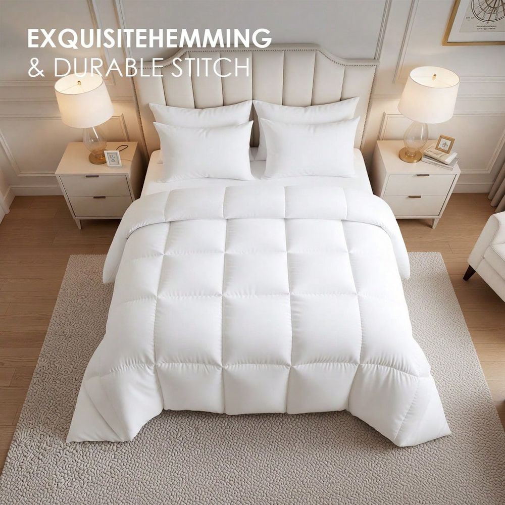 All Season Bright White Gingha - Duvet Insert White review and price