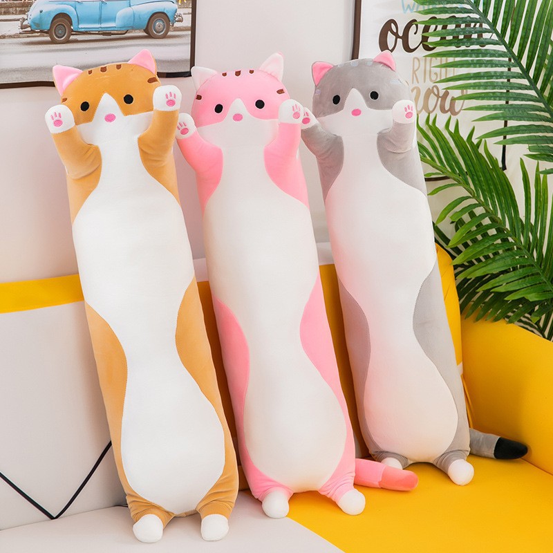 Cute Cat Plush Toy Long Pink B - Bolster Pillow Long review and price
