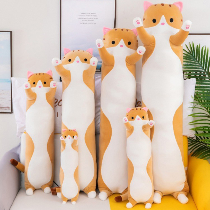 Cute Cat Plush Toy Long Pink B - Bolster Pillow Long review and price