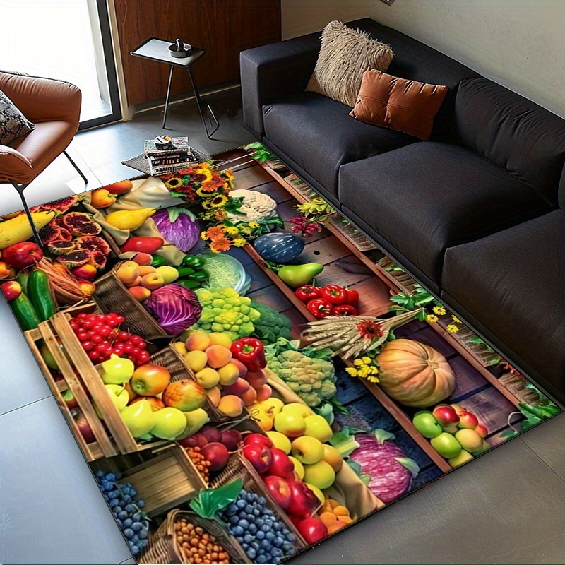 Vibrant Fruit Market Rug for K - Home Textiles Market review and price