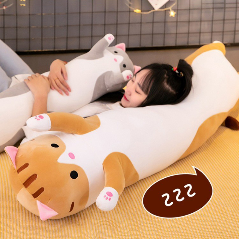 Cute Cat Plush Toy Long Pink B - Bolster Pillow Long review and price